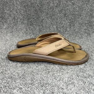 OluKai Ohana Sandals Men's 9 Brown Tan Summer Beach Comfort Recovery Flip Flops